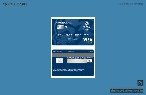 Andorra Morabank Visa-Debit-Beispielvorschau